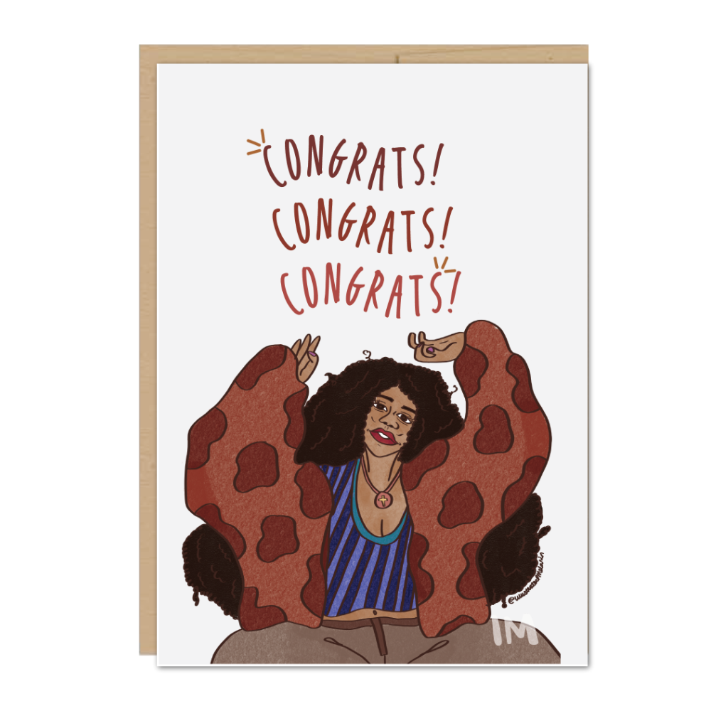 Congrats Greeting Card – Illustrated Melanin